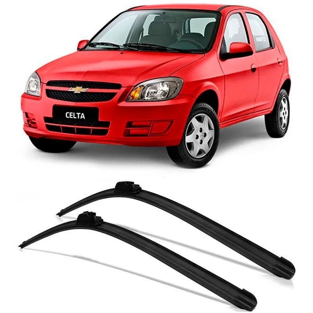 KIT Par Palheta Limpador Parabrisa Silicone Chevrolet Celta 2000 a 2013 PRONTA ENTREGA