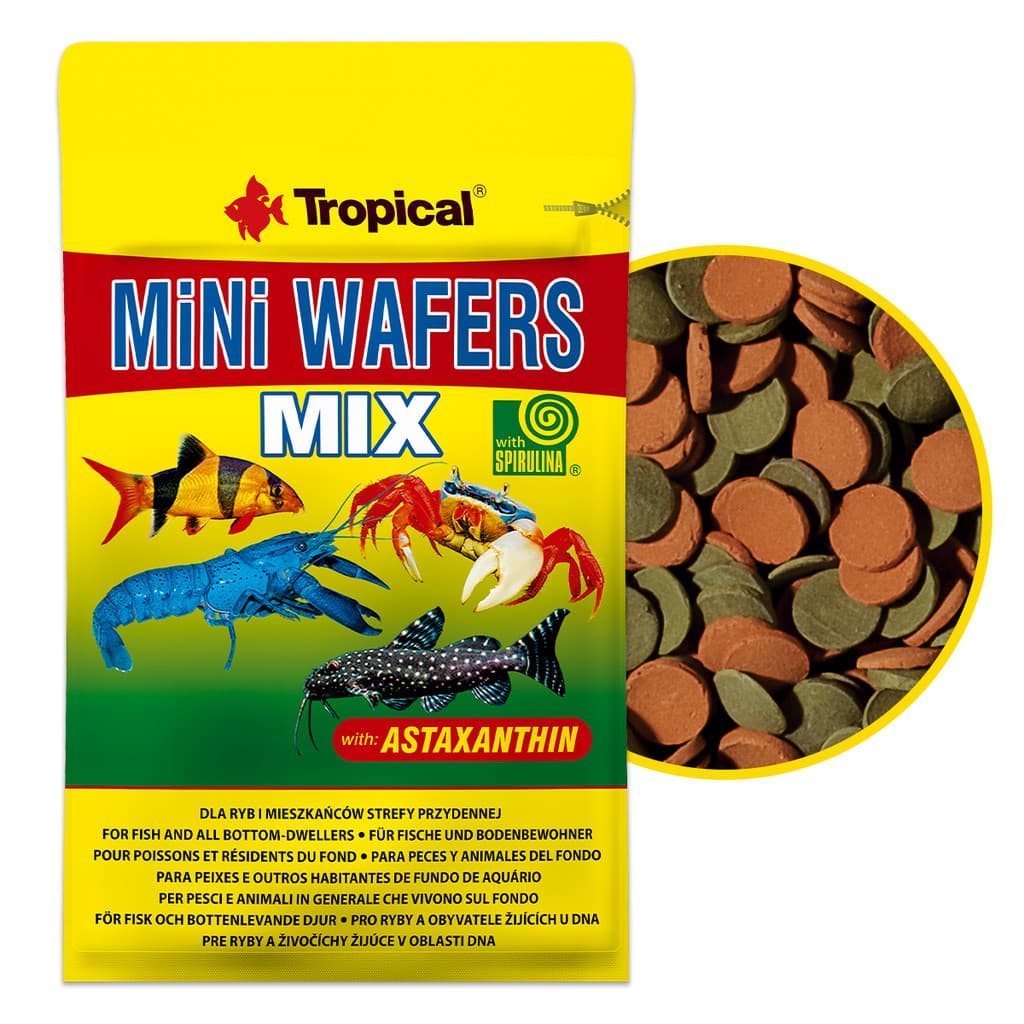 Ração Mini Wafers Mix 90g Tropical Peixes de Fundo Doypack