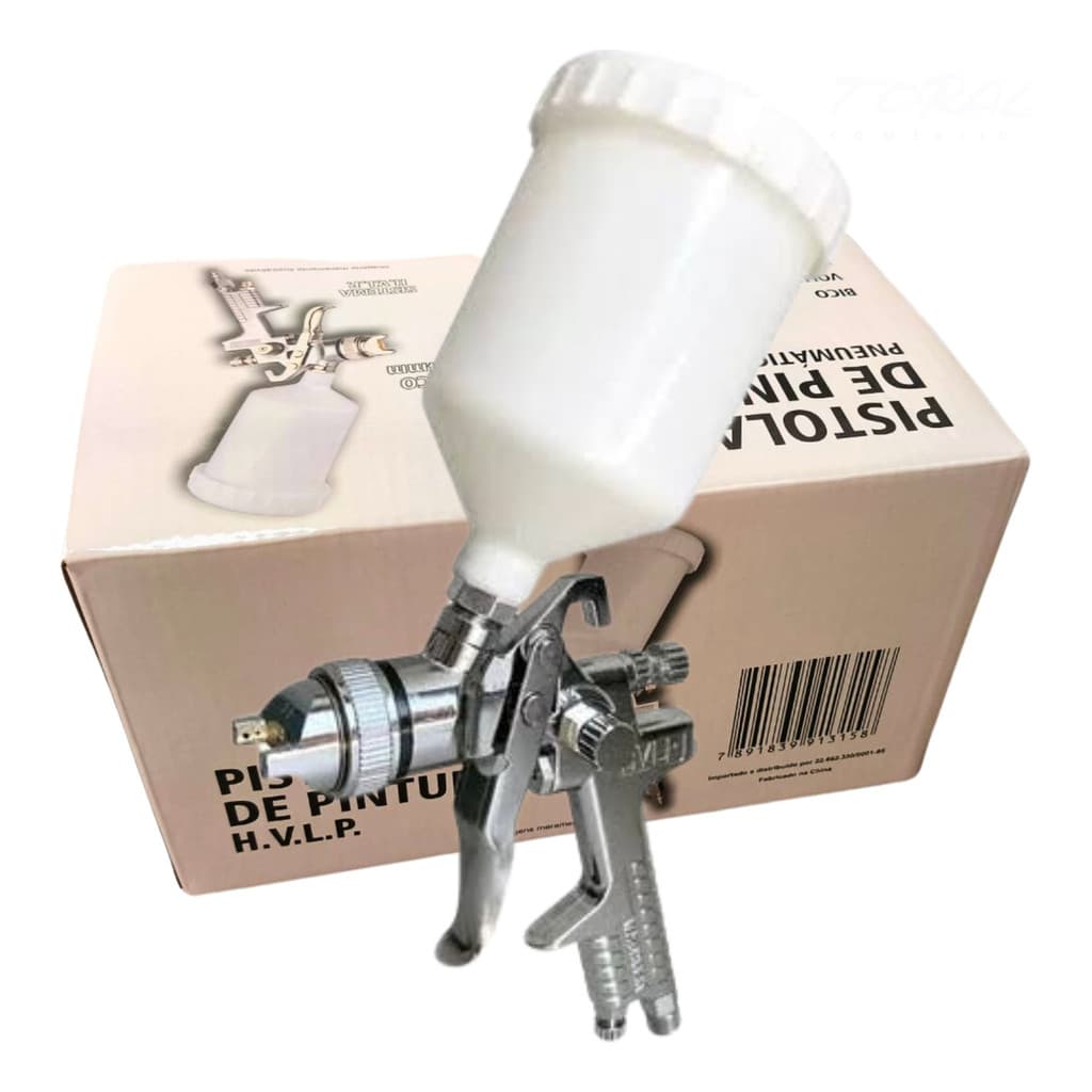 Pistola De Pintura Gravidade Hvlp Bico 1.4 Caneca 600 Ml