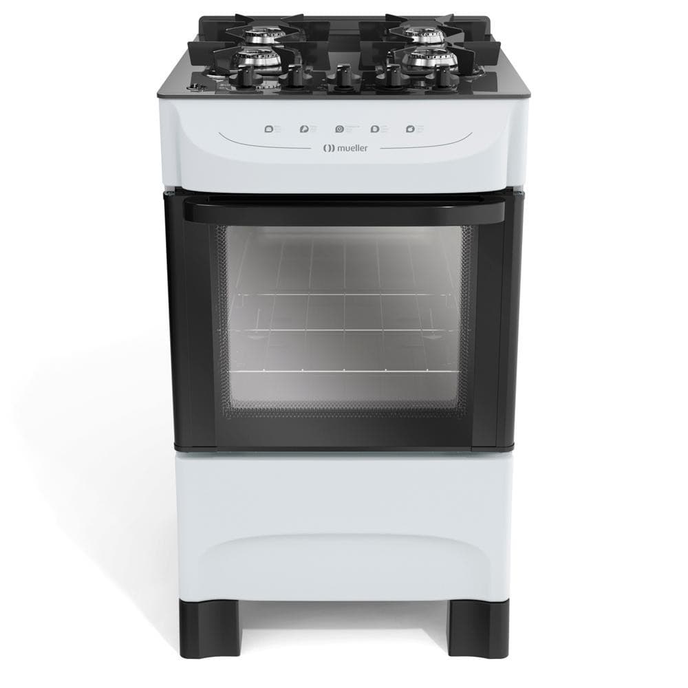 Fogão Mueller 4 Bocas a Gás com Mesa de Vidro e Acendimento Automático MFV4BB