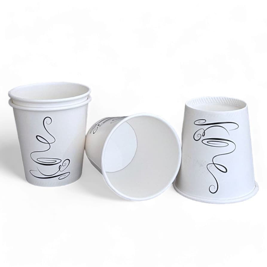 200 Copos De Papel P/ Café C/ Impressão Branco Térmico 100ml