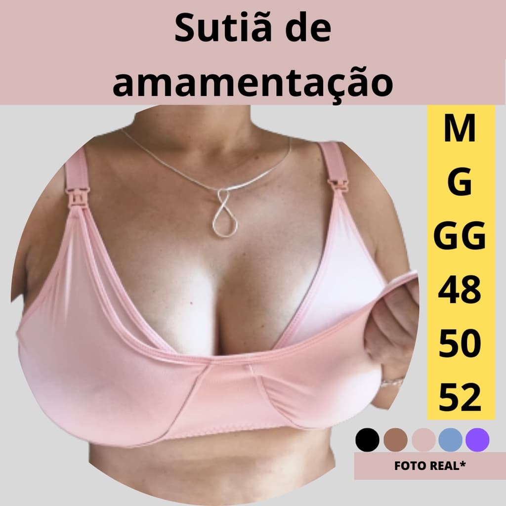 Sutiã Amamentação Reforçado Microfibra Alça Abre Fácil Gestante Grávida.