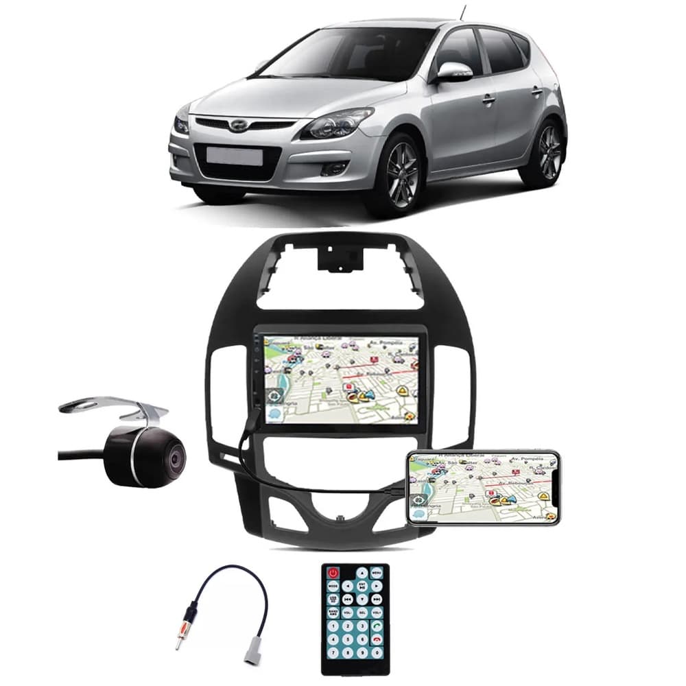 Multimídia I30 Hatch I30SW 2009 2012 USB SD Card Moldura Ar Digital Câmera Borboleta Adaptador Antena Interface Volante