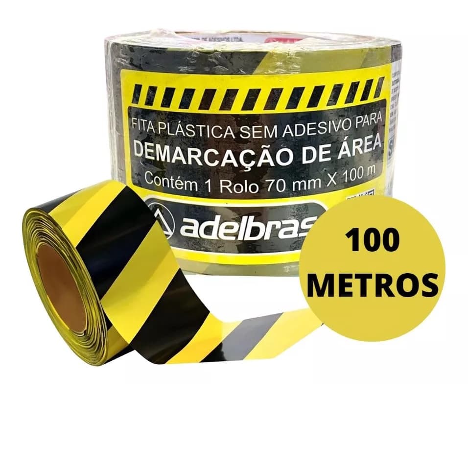Kit 5 Fitas Para Demarcação De Área Zebrada S/adesivo – 70mmX100mt