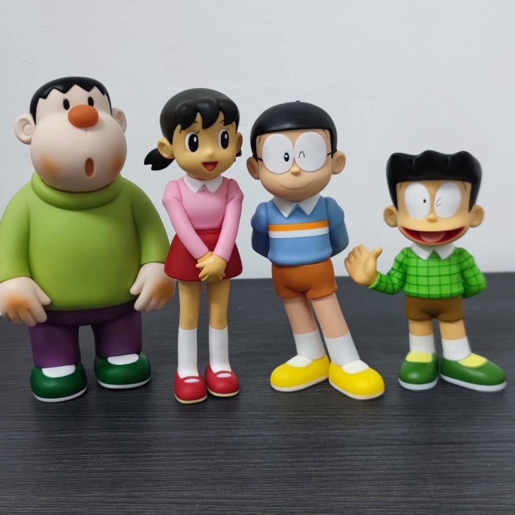 Doraemon Doraemon Nobita Shizuka Ornamentos de tigre gordo Anime Brinquedo de vinil doméstico Boneca de presente de aniv