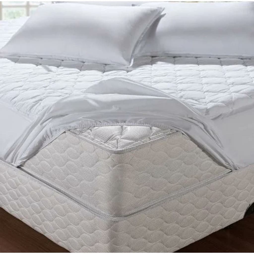 Protetor De Colchão Queen Box Impermeável Protege 100% Branco