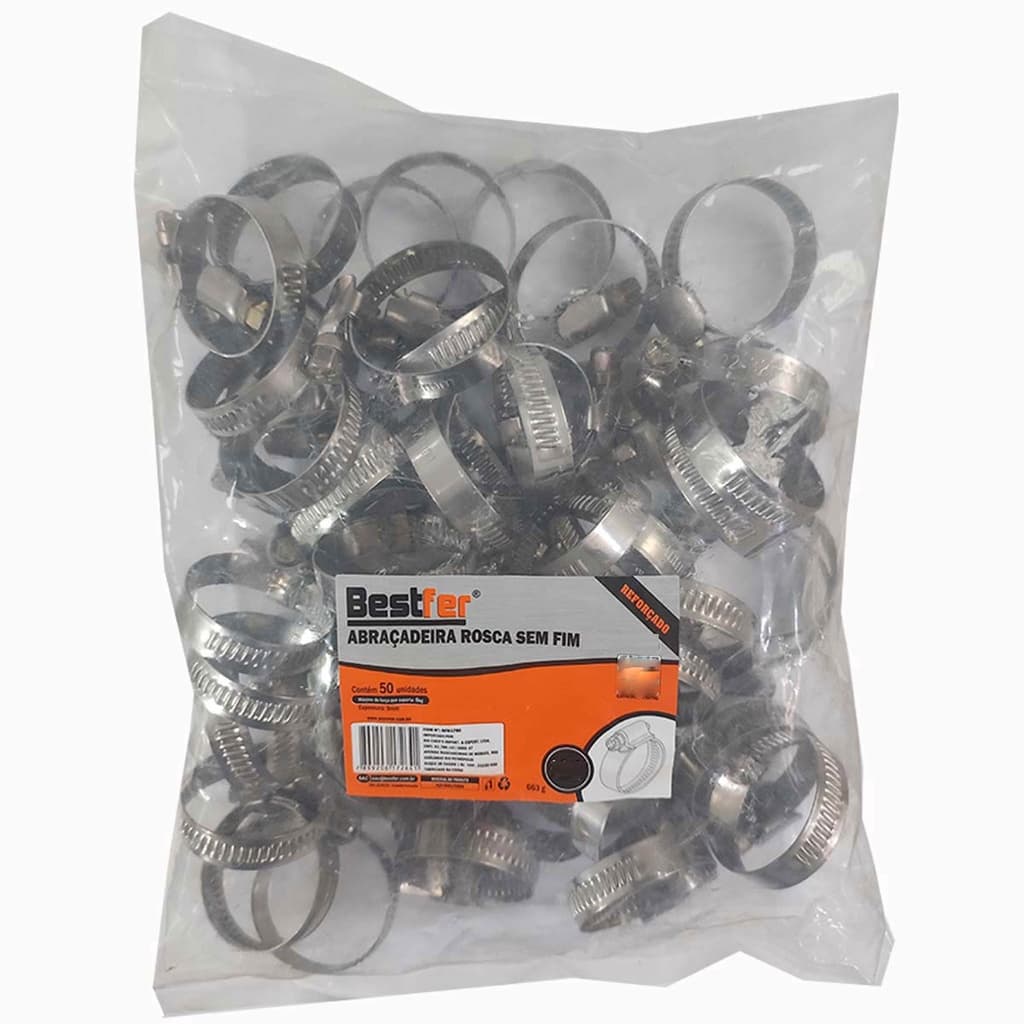 Kit 50 Abraçadeira De Metal Para Mangueira 1 Pol Reforçada