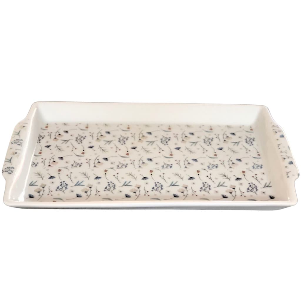 Bandeja Travessa refratária - Porcelana Decorada (CxLxA) 36cm x 18,5cm x 2,5cm (2)