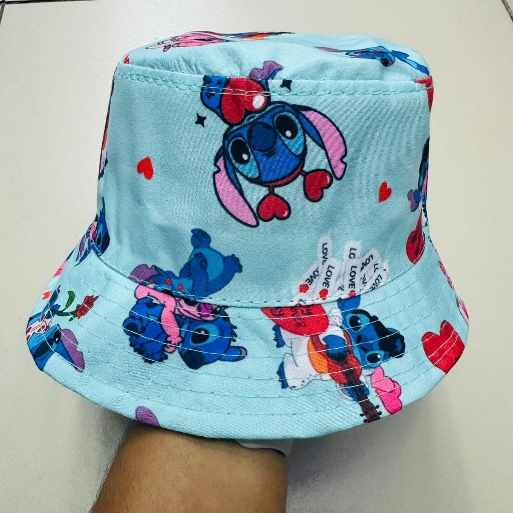 Chapéu Bucket Hat Lilo e Stitch Infantil Moda Praia