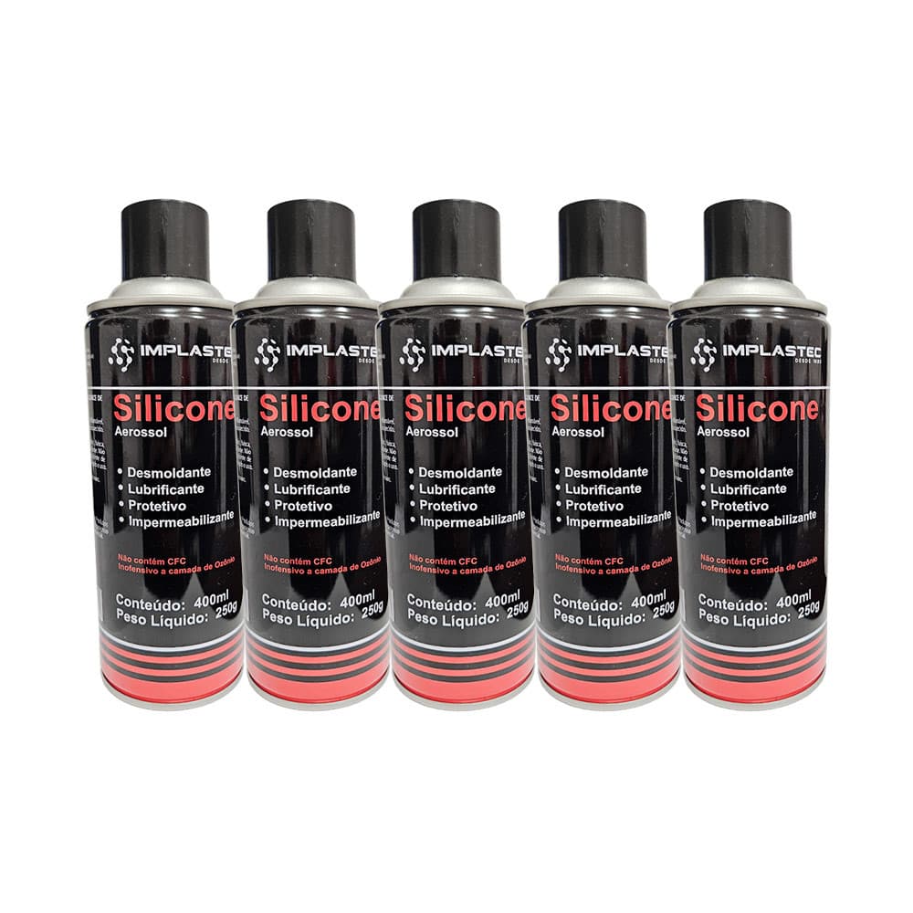 Kit silicone desmoldante spray com silicone - 5 unidades - Implastec