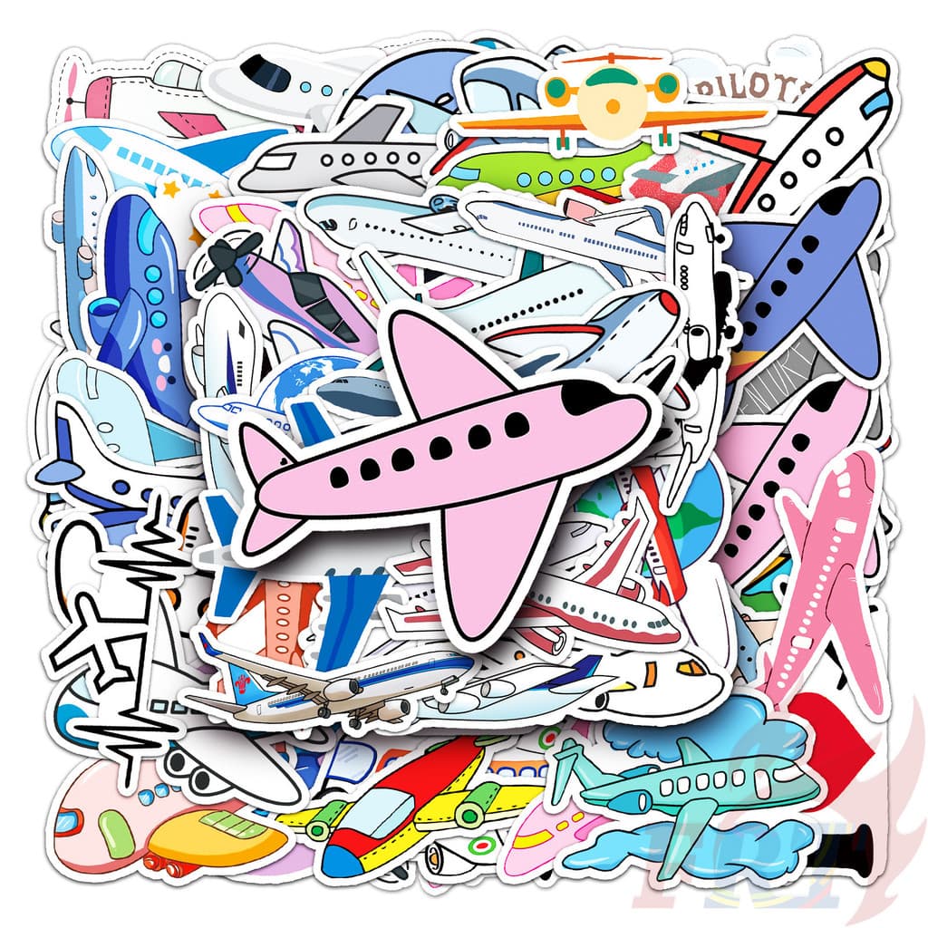 ❉ Adesivos Avião Série 01 50 Pçs/Set DIY Moda Decalques Doodle Impermeáveis