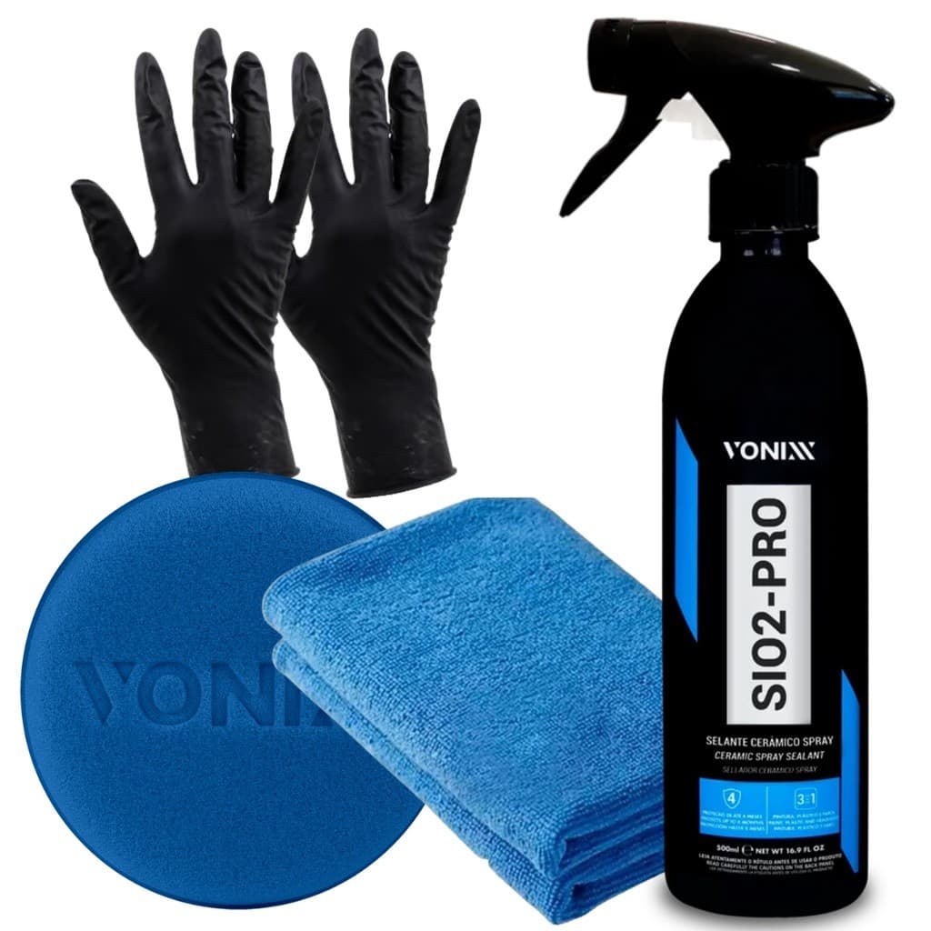 Kit para manutenção de vitrificadores vitrificação Vonixx Sio2 pro 500ml + pano microfibra e aplicador