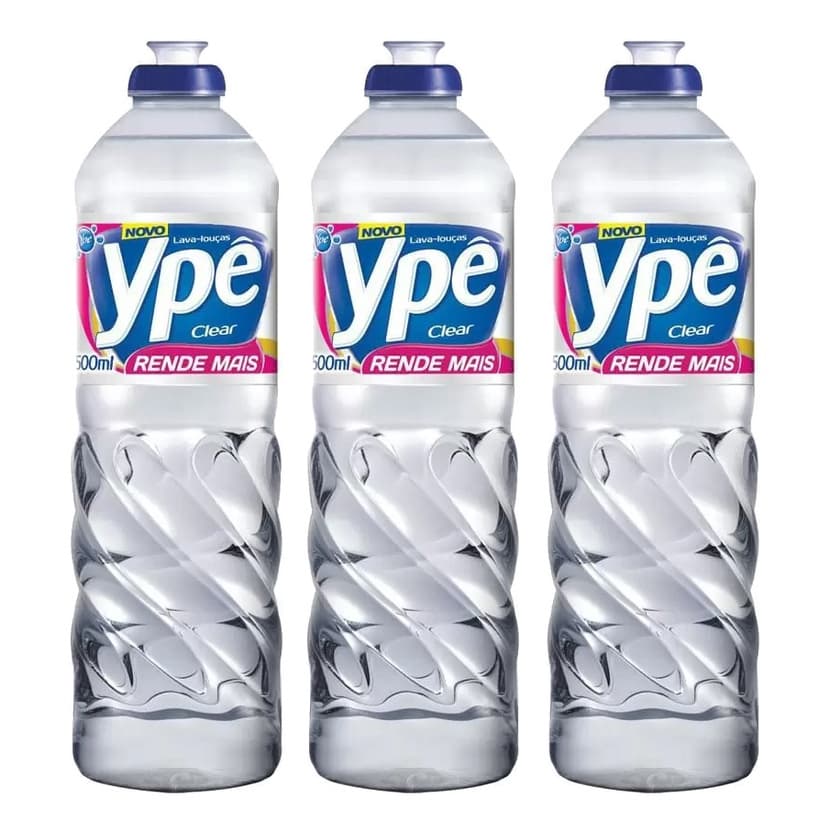 Detergente Lava Louças Ypê Clear Rende Mais 500ml Kit 3