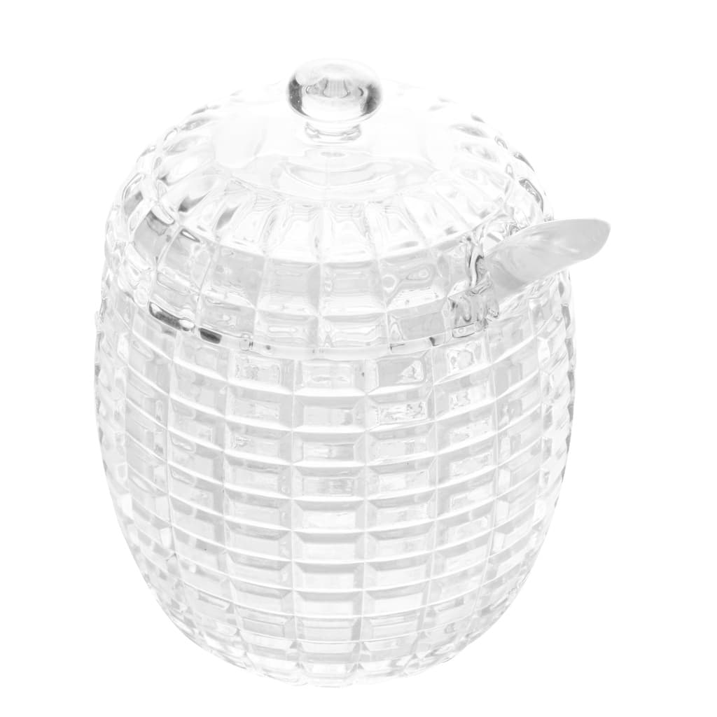 Açucareiro de Cristal com Colher Tress 210ml Transparente Tampa Mesa Posta