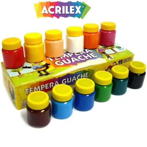 TINTA GUACHE 15ML 12 CORES KIT ACRILEX