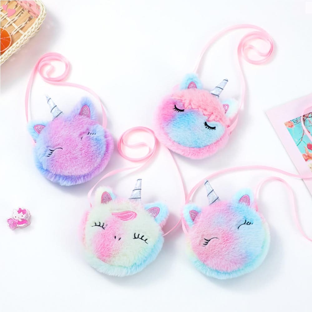 Bolsa Para Crianças Fofas De Inverno Unicórnio Crossbody Cute Baby Girls Shoulder Bags Princesa Acessórios Presentes