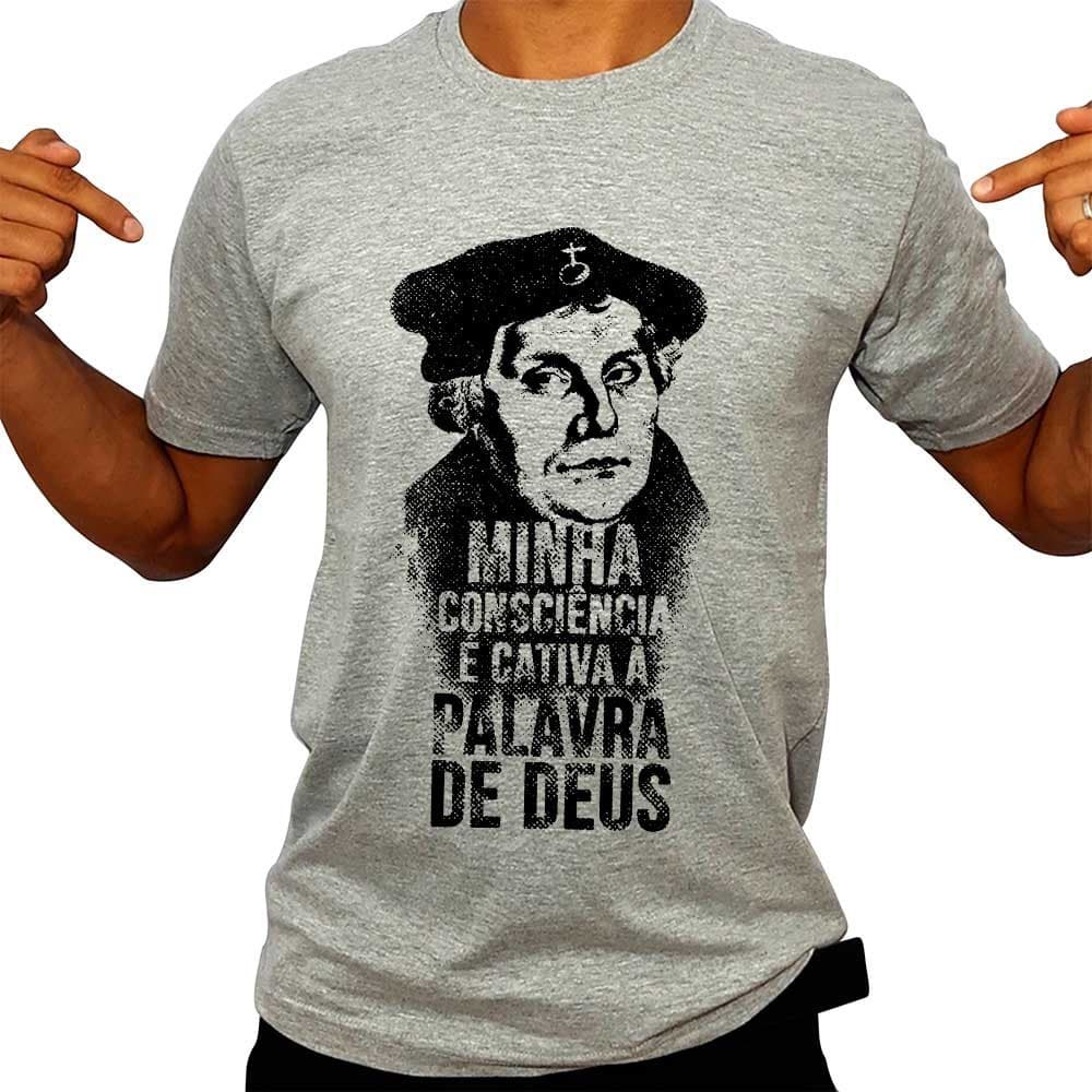 Camiseta Unissex Premium 100% Algodão Cristã Evangélica Lutero Reforma Protestante Envio Imediato