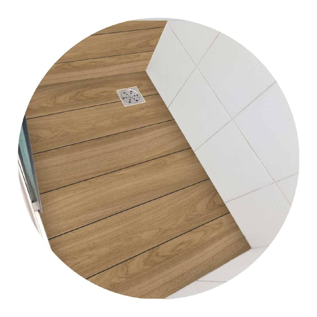 Vinil adesivo piso box e banheiro chão e parede banheiro deck freijó - 1,20 x 0,80m + Kit Instalação