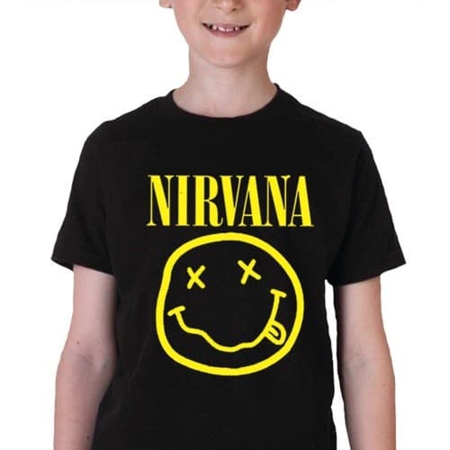 camisa Camiseta Camisa Infantil Banda Rock Nirvana 100% Algodão blusa