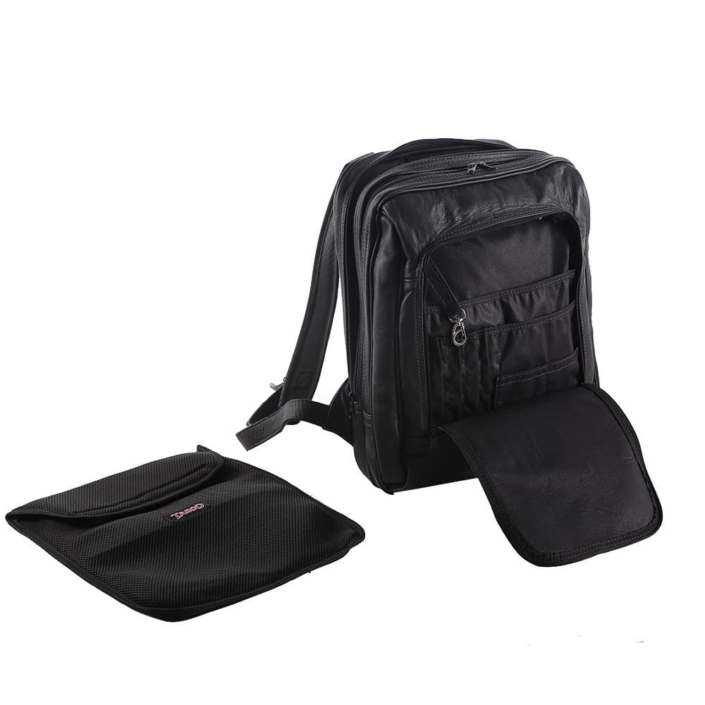 Mochila de Couro - Suporte para Notebook com Case - MC05 - Preta