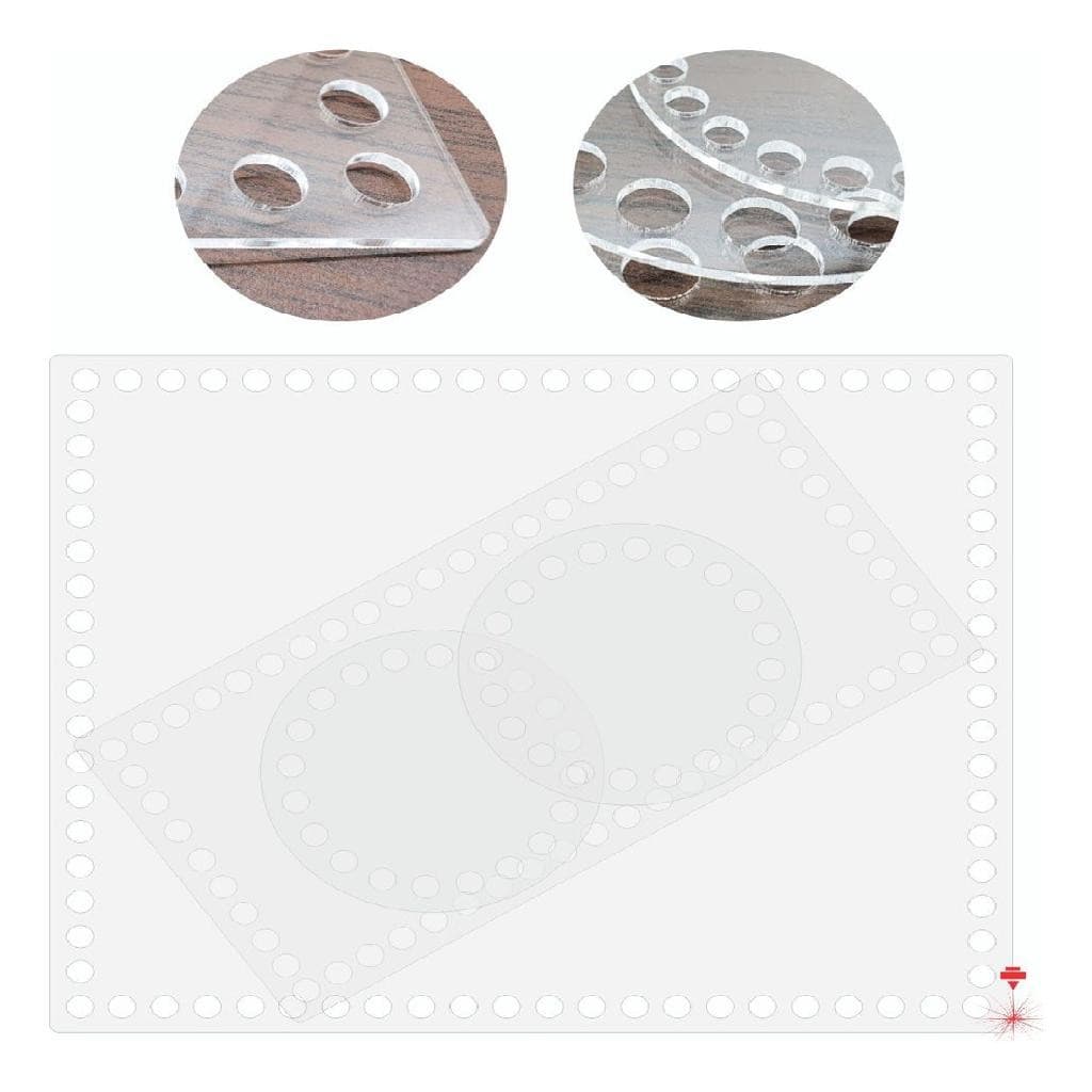 04 Bases Transparente Crochê Fio De Malha Cesto 2 Formados