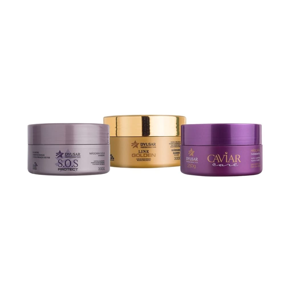 Kit Cronograma Com Mascaras Caviar Care, S.O.S E Line Golden