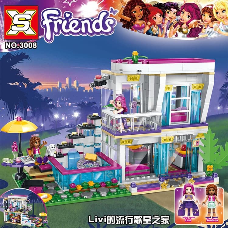city casa Compatível lego friends menino menina Crianças brinquedos educativos blocos de construção