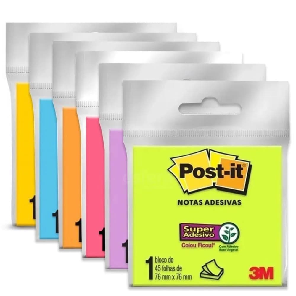 Bloco Adesivo Post-it 76x76mm 45 Folhas 3M