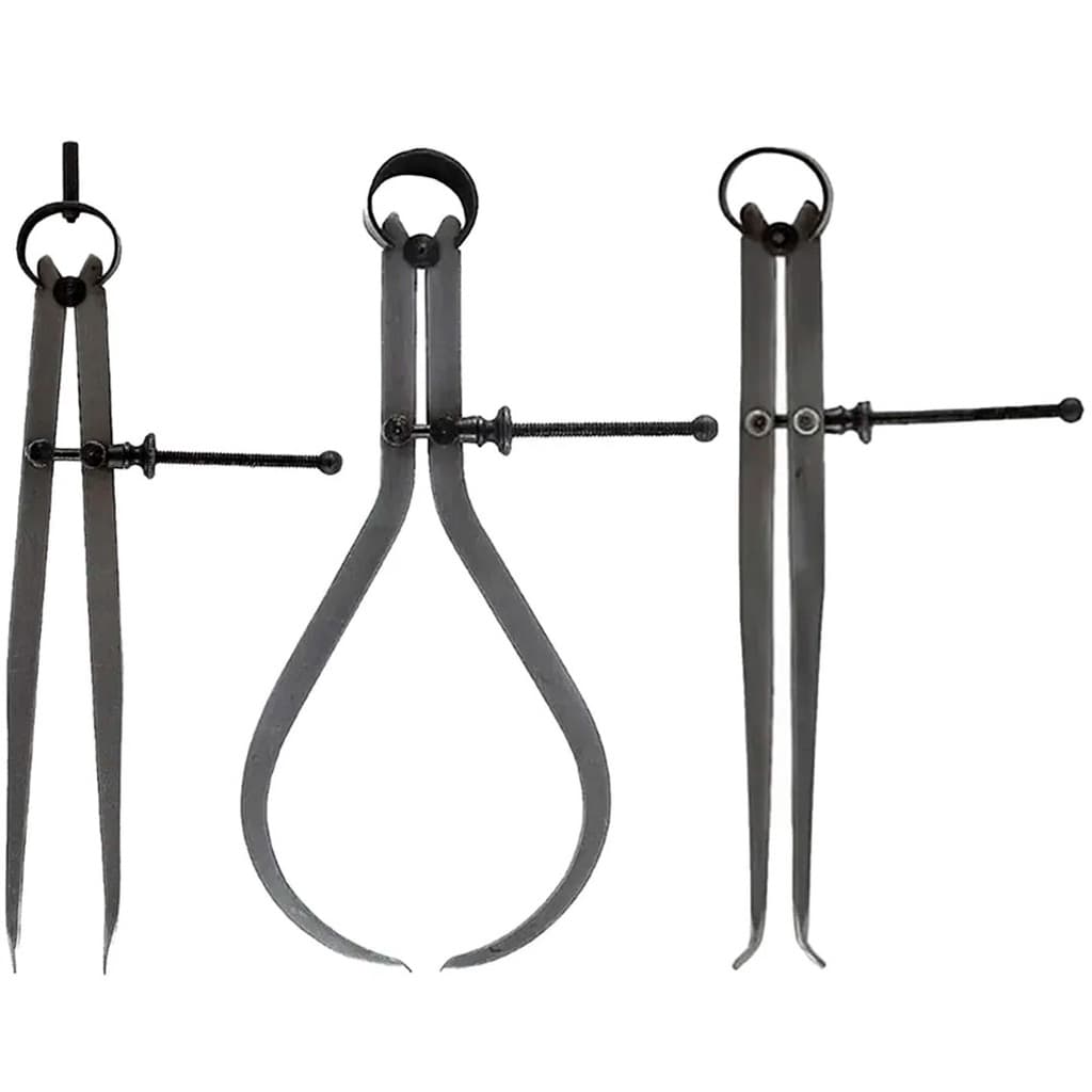 Compasso Externo/Interno/Reto - Med. 200mm/8" 4KG 4KJ 3HR - 3 Peças