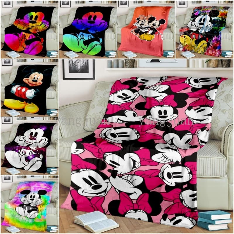 Personagens Da Disney Minnie Mickey Mouse Cobertor De Flanela Macia Cobertores Finos Para Cama SofaCover Colcha Home Dec