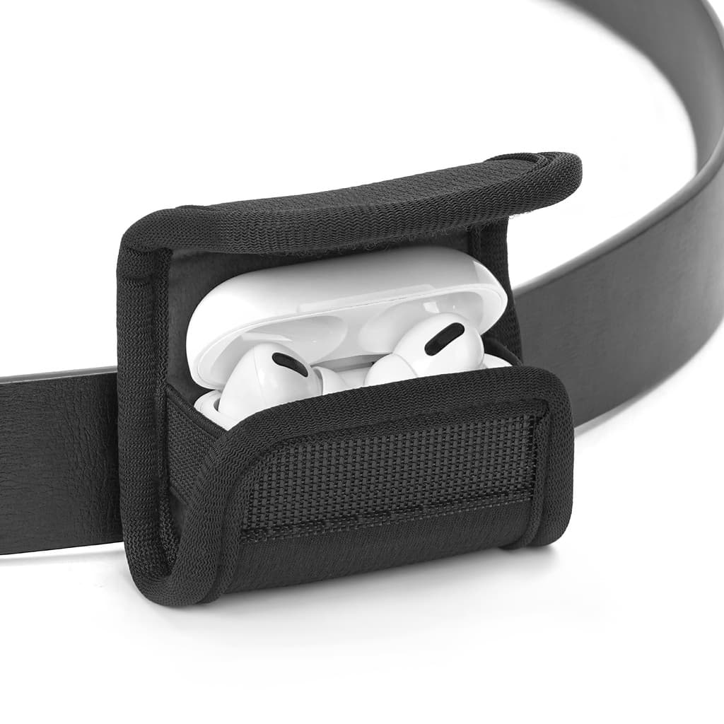 Bolsa Para Fones De Ouvido Geekria Com Alça Cinto E Clipe De Compatível AirPods Pro 3 , 5 , Capa Fone 4 (Preta)