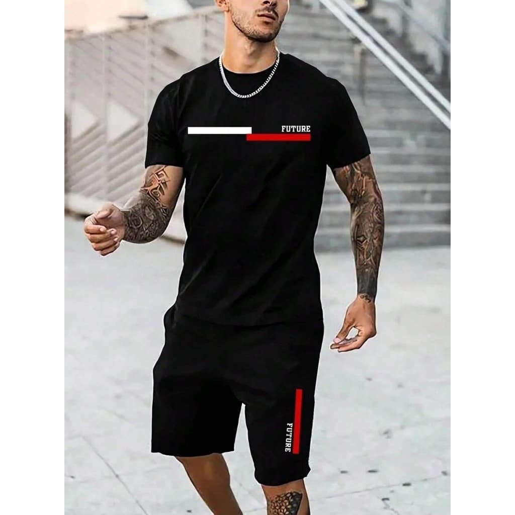 Conjunto masculino camiseta e short moletom Future