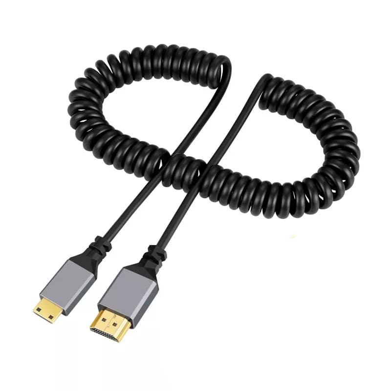 Cabo Hdmi Para Mini Hdmi Espiral Enrolado 50cm/1m