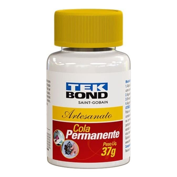 Kit 12 Colas Permanente Tekbond 37g Artesanato Base De Corte