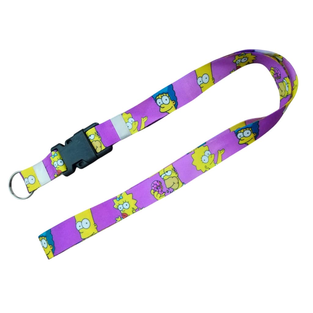 Kit 2 Cordão de Pescoço com Engate Saque Rápido com Personagens OS SIMPSONS p/ Chave de Moto Crachá
