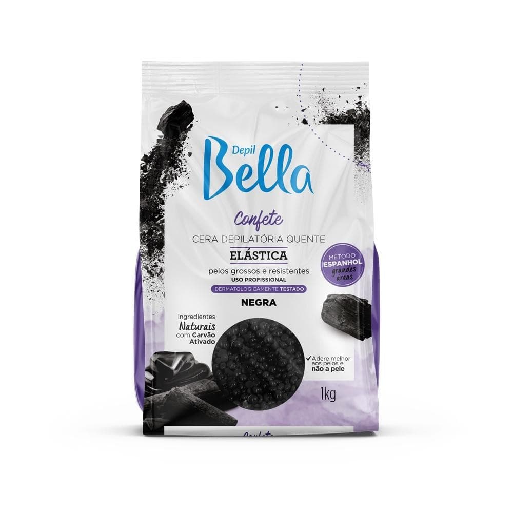 Cera Quente Depilatoria Confete Elastica Negra Depil Bella 1Kg