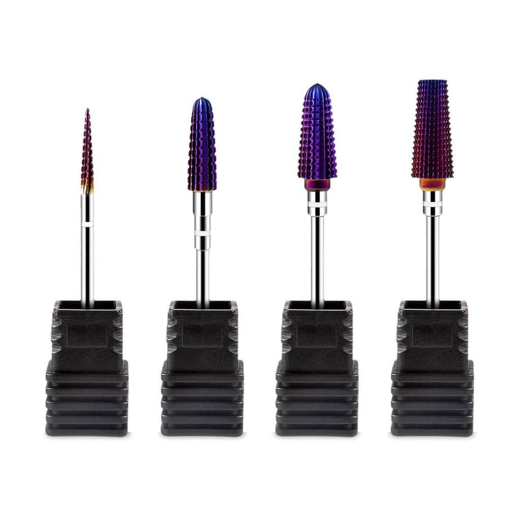 Brocas Cônica De Metal Duro De Tungstênio Púrpura Bits De Unhas De 3/32 " Para Lixa Manicure Removedor De Gel