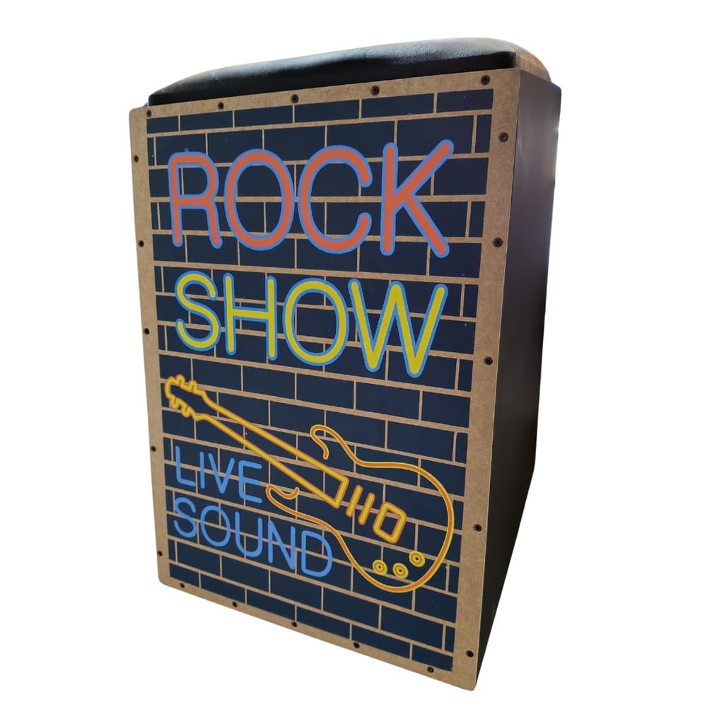 Cajon Eletroacústico Inclinado Jaguar K2 Pro Rock Show