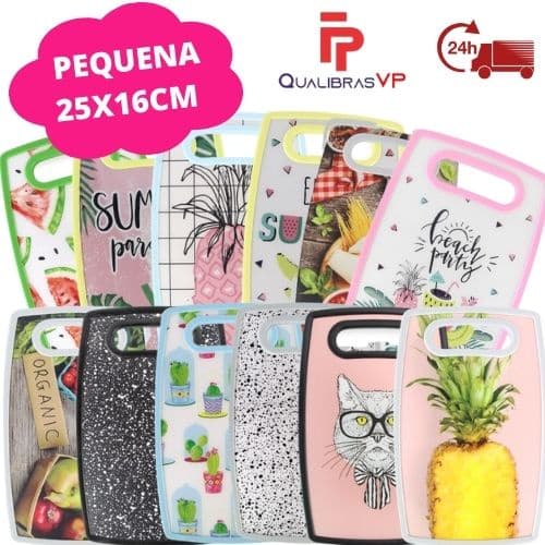 Tábua de Corte Carne, Frutas, verduras, Legumes Super Resistente de PVC 25X16cm