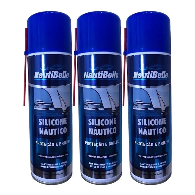 Silicone Náutico Nautibelle Spray 300 Ml Lancha Barc C/ 3 Un