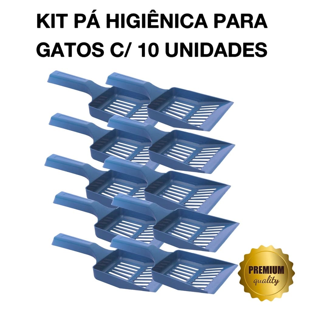 Kit Pá Higiênica Para Gatos C/ 10 Unidades Azul