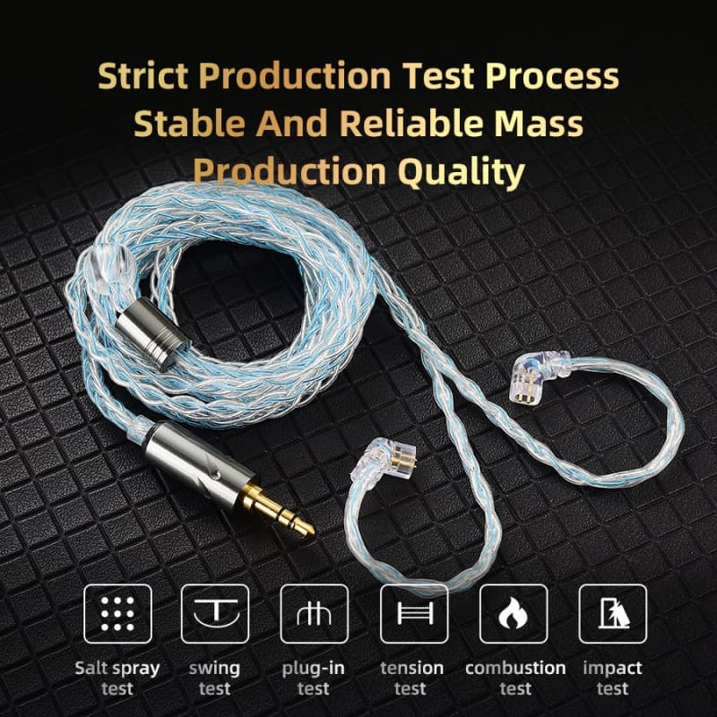 QKZ T1 Cabo De Fone De Ouvido Revestido A Prata Versão Melhorada 3,5mm Fones Com Fio Para