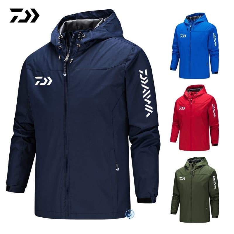 Nova Daiwa Fishing Jacket Spring Autumn Thin Hooded Solid Black Full Sleeve Vestuário De Pesca À Prova D'água De Vento