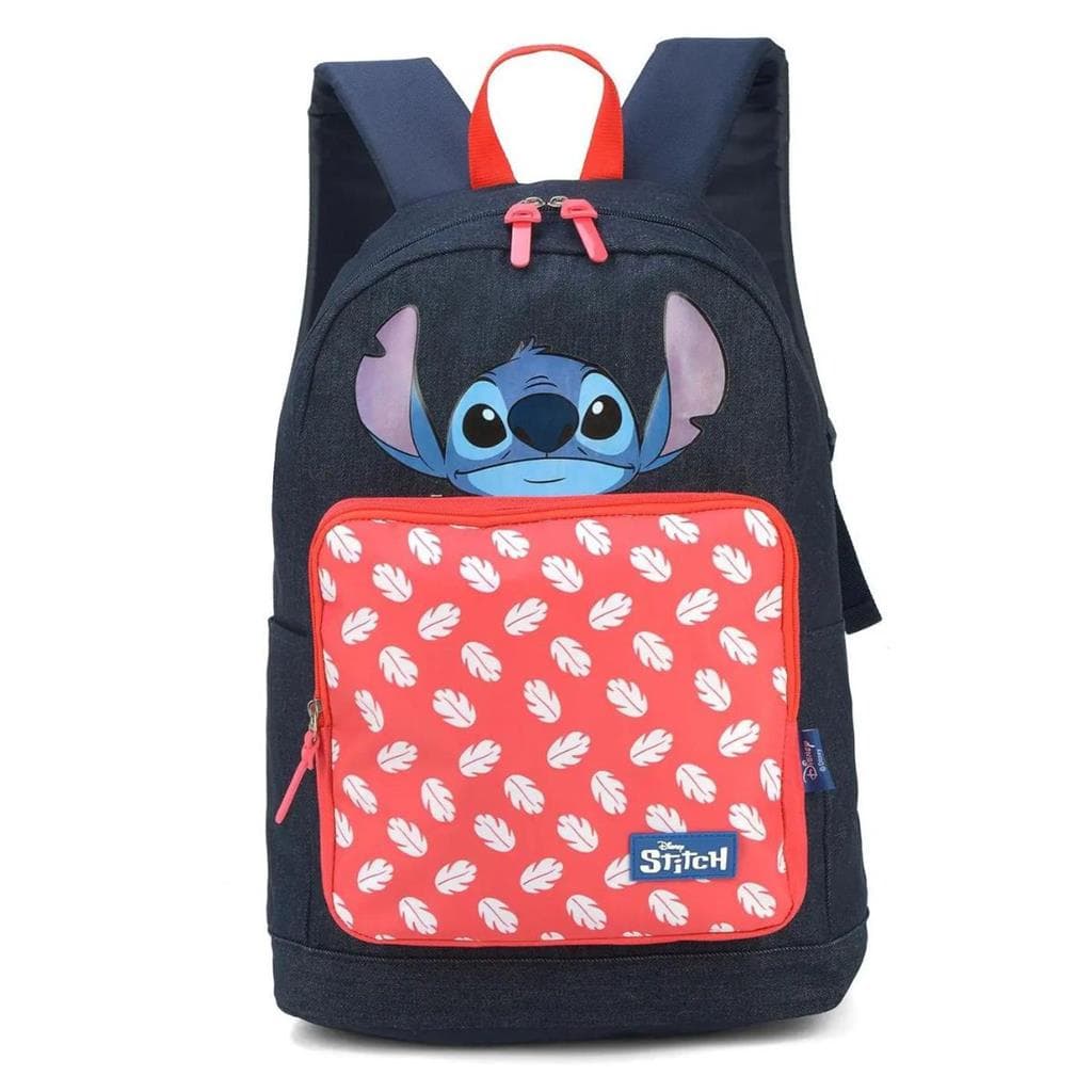 Mochila Costas Infantil Escolar Menina Stitch Luxcel Jeans