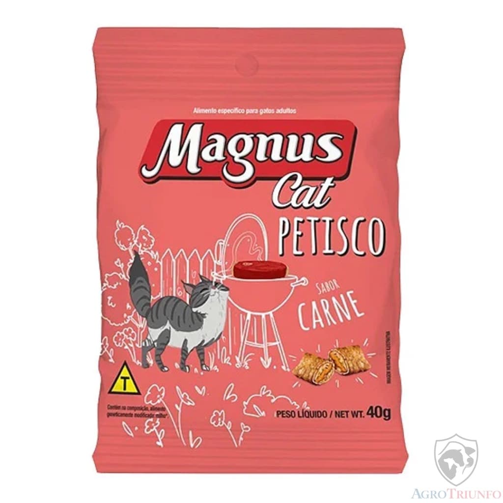 Petisco Magnus Cat Carne Gato 40g Pastelzinho Nuggets Snack