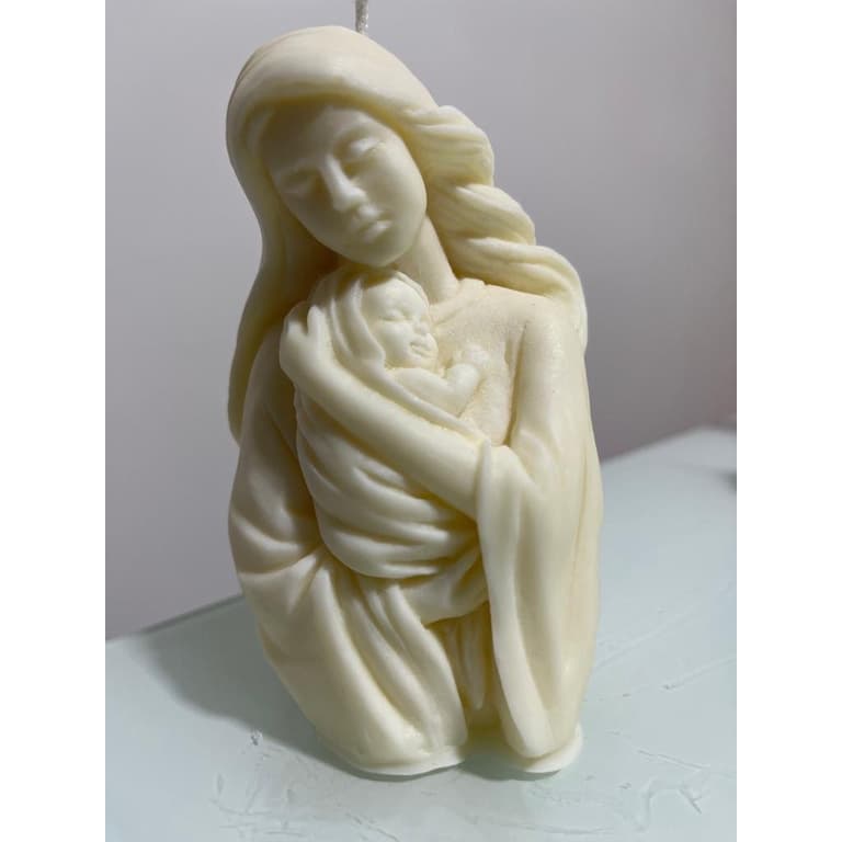 Vela Aromática Vegetal Virgem Maria com Menino Jesus 200g