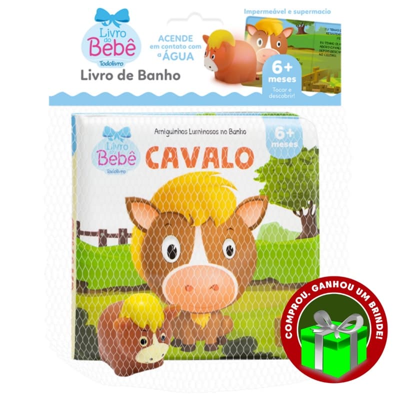 Livro Amiguinhos Luminosos no banho: Cavalo Todolivro Crianças Filhos Infantil Desenho História