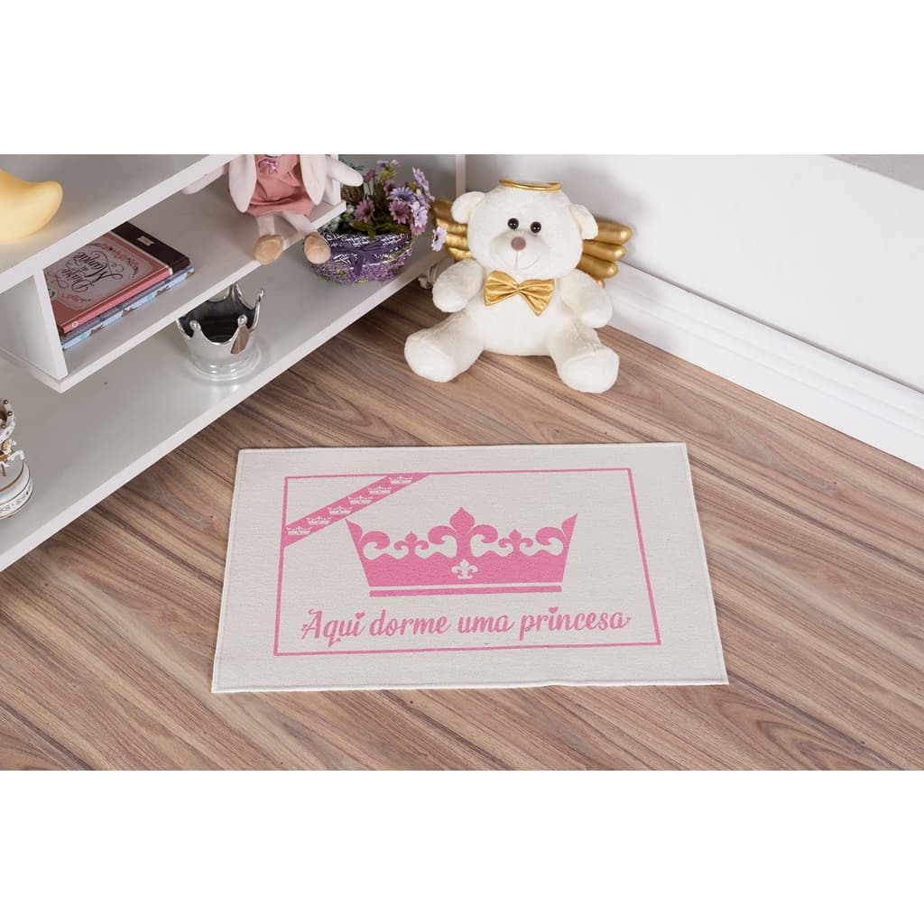 Tapete Infantil Natural Princesa Rosa 45X70CM