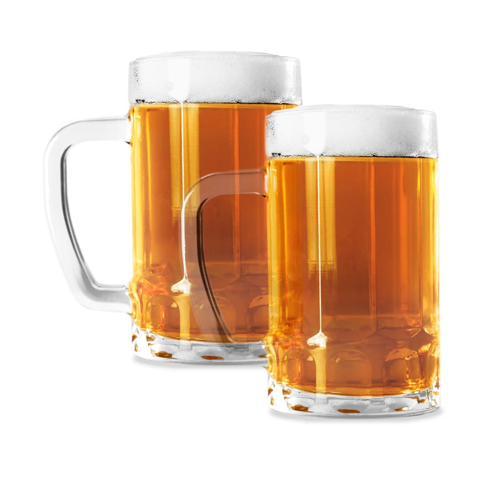 Kit 2 Caneca de Chopp e Cerveja Vidro 400 ml