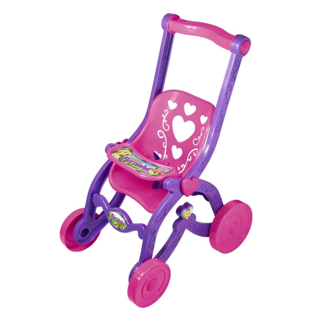 Carrinho de passeio para boneca Florzinha brinquedo infantil
